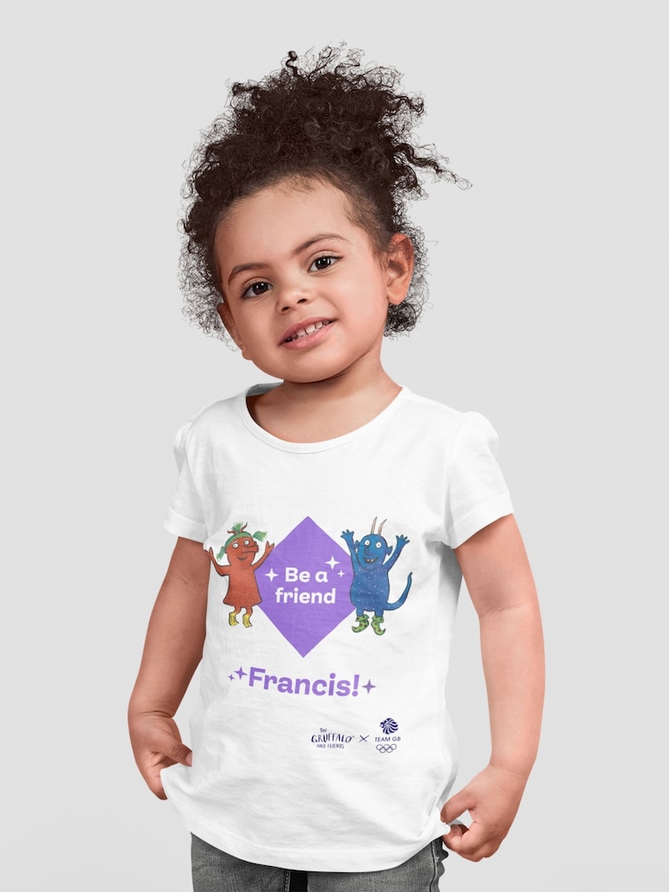 Star Editions Smeds and Smoos Be a Friend 100% Cotton Personalised Team GB White T-Shirt - Image 2 of 4