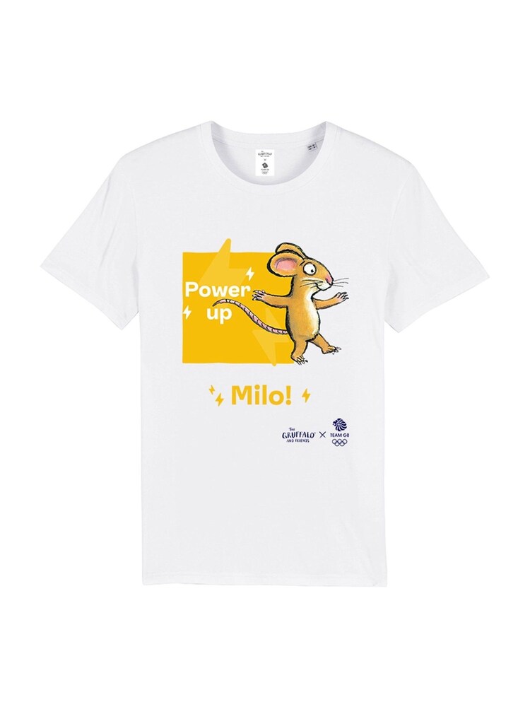 Star Editions Mouse and Power Up 100% Cotton Personalised White T-Shirt - Team GB Edition - Image 5 of 5