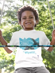 Star Editions Snail and Whale Make a Splash 100% Cotton Personalised Team GB White T-Shirt - Image 1 of 3