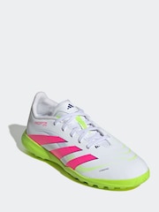 adidas White/Pink Kids Predator League Turf Boots - Image 1 of 9
