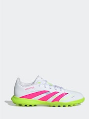adidas White/Pink Kids Predator League Turf Boots - Image 2 of 9