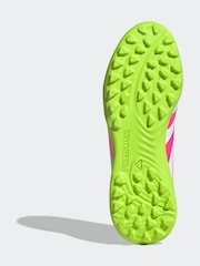 adidas White/Pink Kids Predator League Turf Boots - Image 4 of 9