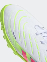adidas White/Pink Kids Predator League Turf Boots - Image 6 of 9