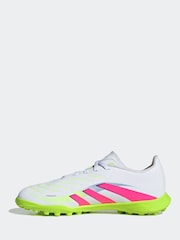 adidas White/Pink Kids Predator League Turf Boots - Image 8 of 9