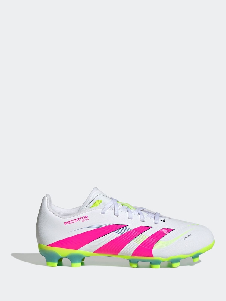 adidas White/pink Kids Predator League Multi Ground Boots - Image 1 of 8
