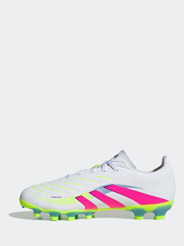 adidas White/pink Kids Predator League Multi Ground Boots - Image 2 of 8