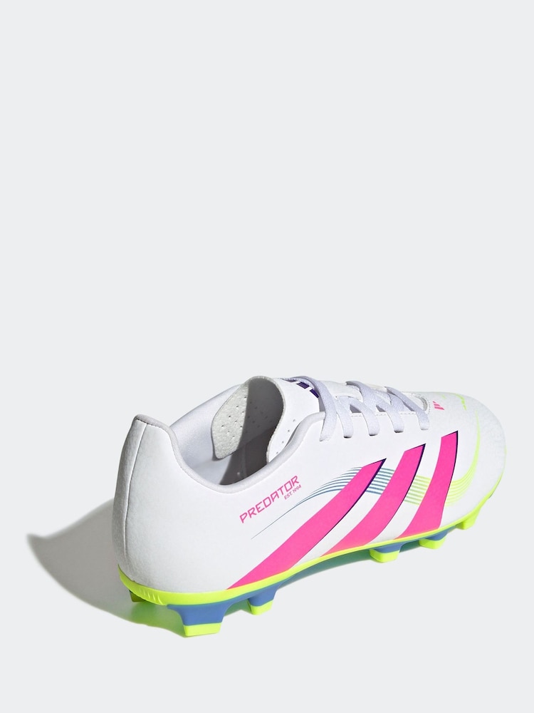 adidas White/Pink Kids Predator Club Firm/Multi-Ground Boots - Image 2 of 8