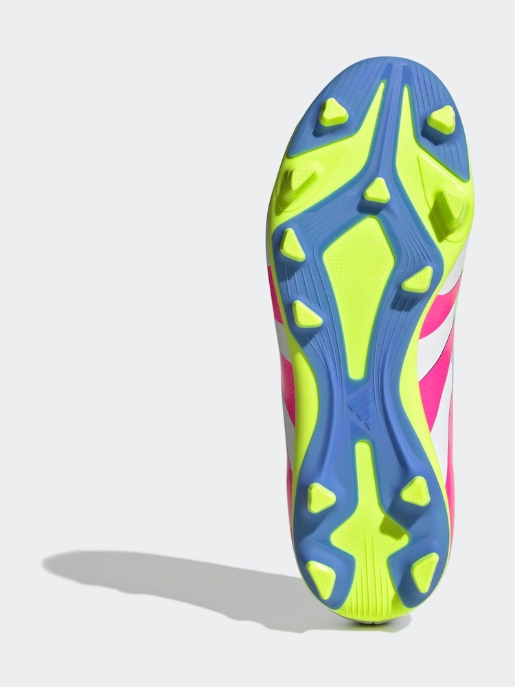 adidas White/Pink Kids Predator Club Firm/Multi-Ground Boots - Image 6 of 8