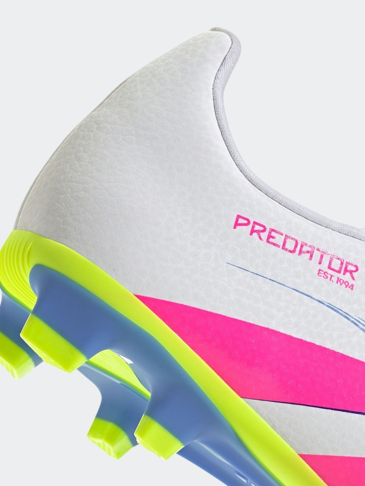 adidas White/Pink Kids Predator Club Firm/Multi-Ground Boots - Image 7 of 8
