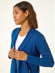 Roman Blue Zip Detail Collared Cardigan - Image 2 of 5