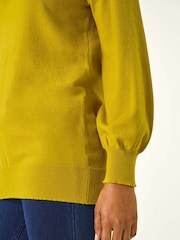 Roman Green Plain V-Neck Stretch Jumper - Image 5 of 5