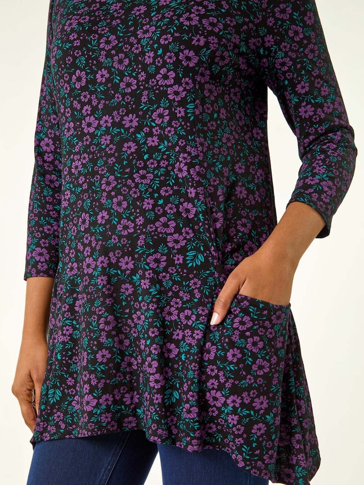 Roman Ditsy Floral Stretch Tunic - Image 6 of 6