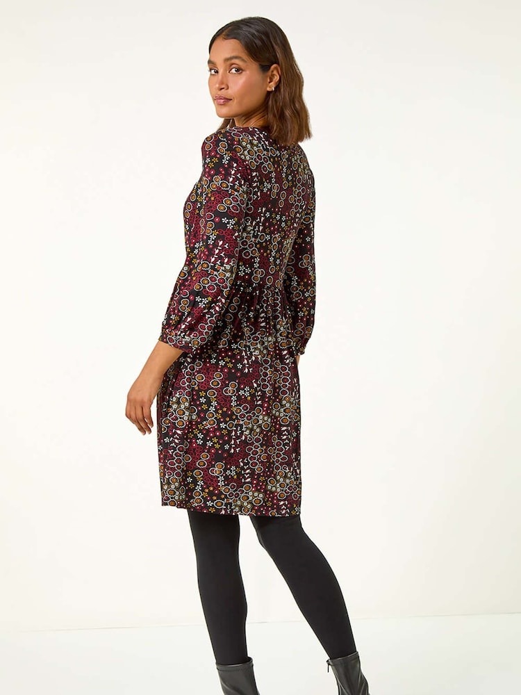 maje roman floral print lace inset dress MAJE Roman Floral-Print Woven Mini Dress