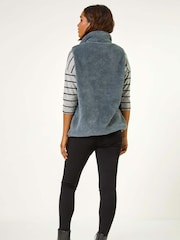 Roman Grey Soft Sherpa Fleece Gilet - Image 2 of 5