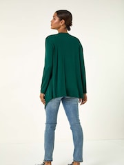 Roman Green Waterfall Front Jersey Knit Cardigan - Image 2 of 4