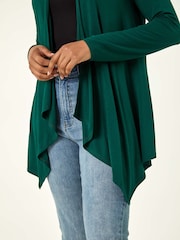Roman Green Waterfall Front Jersey Knit Cardigan - Image 4 of 4