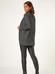 Roman Black Sequin Embellished Knit Cardigan - Image 2 of 5