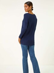 Roman V-Neck Tunic Stretch Top - Imagen 2 de 5