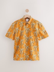 Orange Palm Tree Printed Short Sleeve Shirt - Image 6 of 8