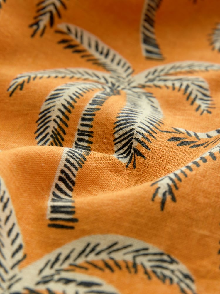Orange Palm Tree Printed Short Sleeve Shirt - Image 8 of 8