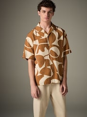 Neutral Textured Printed Short Sleeve Shirt - Image 2 of 8