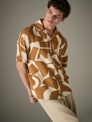 Neutral Textured Printed Short Sleeve Shirt - Image 5 of 8