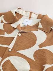 Neutral Textured Printed Short Sleeve Shirt - Image 8 of 8