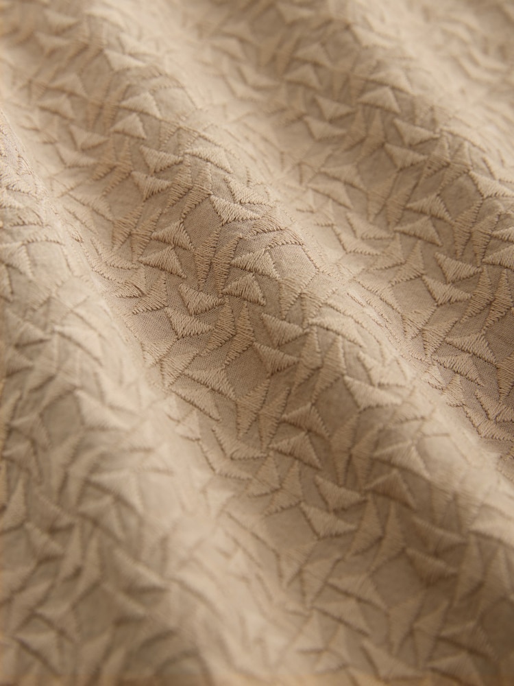 Stone Natural 100% Cotton Waffle Texture Short Sleeve Shirt - Image 7 of 8