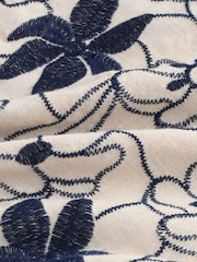 Blue Embroidered Floral Short Sleeve Shirt - Image 7 of 8