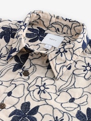 Blue Embroidered Floral Short Sleeve Shirt - Image 8 of 8