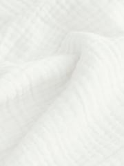 White 100% Cotton Relaxed Fit Short Sleeve Cheesecloth Shirt - Image 6 of 7