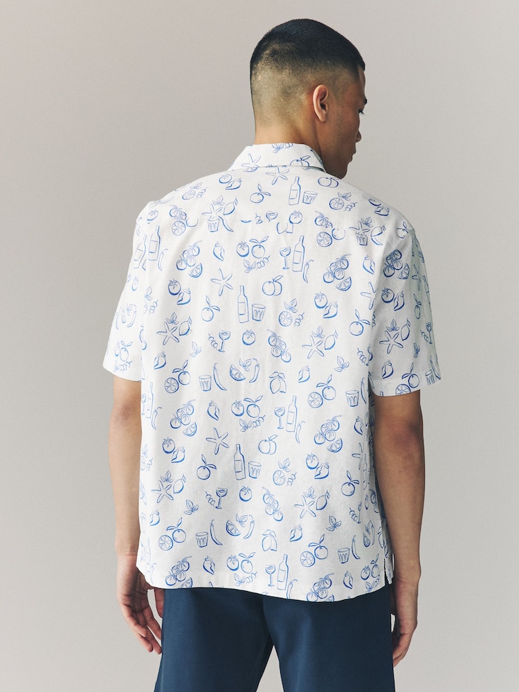 White Lemon Printed Short Sleeve Shirt - Image 2 of 7