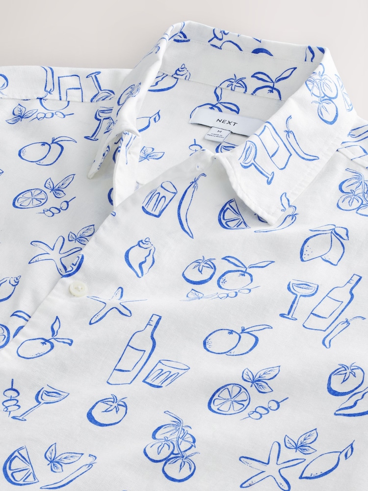 White Lemon Printed Short Sleeve Shirt - Image 7 of 7