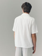 White Embroidered Flower Short Sleeve Shirt - Image 4 of 8