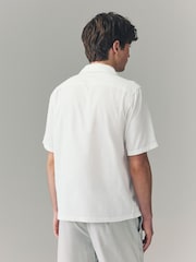 White Embroidered Flower Short Sleeve Shirt - Image 5 of 8