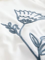 White Embroidered Flower Short Sleeve Shirt - Image 7 of 8