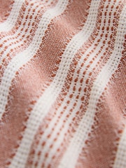 Red 100% Cotton  Textured Stripe Short Sleeve Shirt - Image 6 of 7