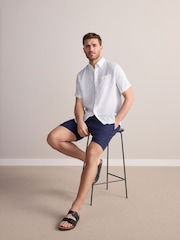 White Signature 100% Linen Short Sleeve Shirt - Image 2 of 8