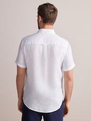 White Signature 100% Linen Short Sleeve Shirt - Image 4 of 8