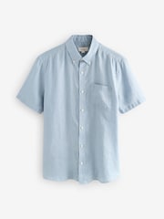 Azul claro - Camisa de manga curta Signature 100% em linho - Imagem 5 de 7