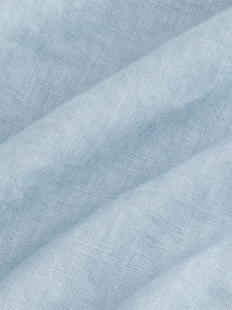 Light Blue Signature 100% Linen Short Sleeve Shirt - Image 6 of 7
