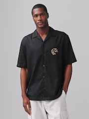 Black Embroidered Short Sleeve Shirt - Image 3 of 8