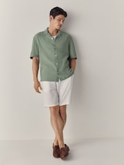 Green 100% Cotton Relaxed Fit Short Sleeve Cheesecloth Shirt - Image 2 of 7