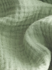 Green 100% Cotton Relaxed Fit Short Sleeve Cheesecloth Shirt - Image 6 of 7