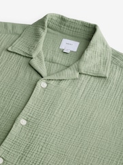 Green 100% Cotton Relaxed Fit Short Sleeve Cheesecloth Shirt - Image 7 of 7