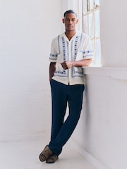 Ecru Embroidered Short Sleeve Shirt - Image 2 of 7