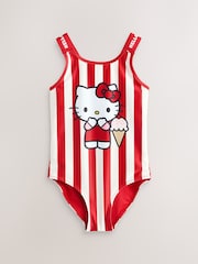 Red/Ecru Stripe Hello Kitty License Swimsuit (3-16yrs) - Image 4 of 7