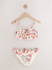 Pink Floral Tiered Bikini (3-16yrs) - Image 4 of 7