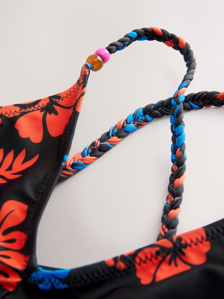 Black Tropical Bikini and Beach Shorts Set (8-16yrs) - Image 13 of 13
