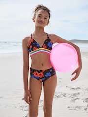Black Tropical Bikini and Beach Shorts Set (8-16yrs) - Image 2 of 13